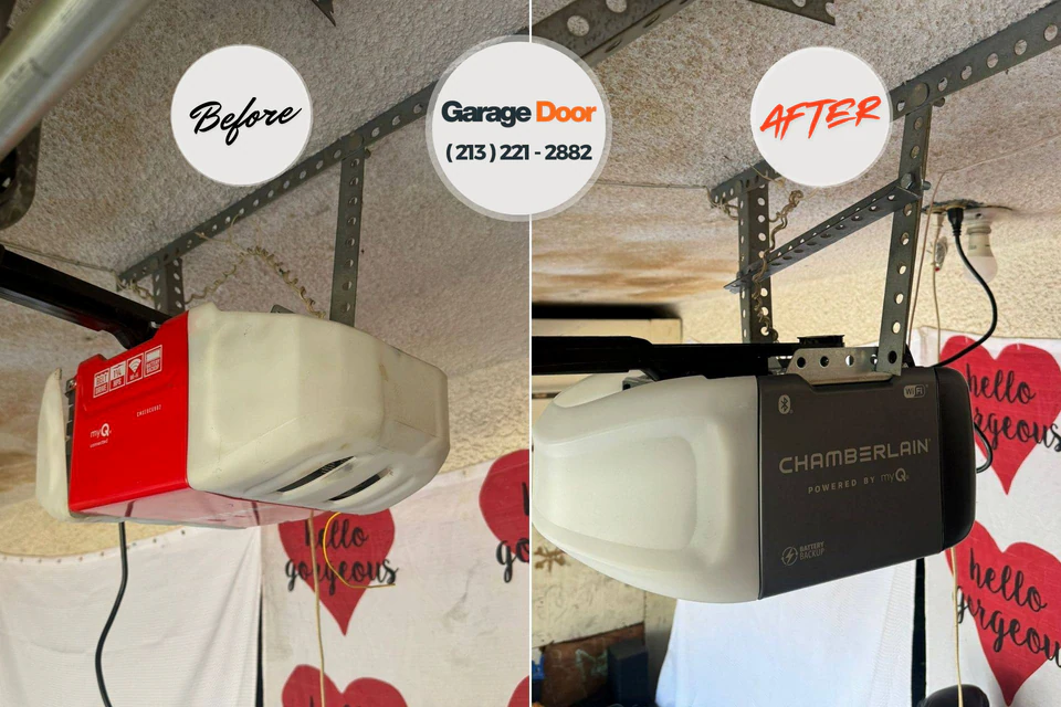 Before and after: garage door repair Pearl River, NY